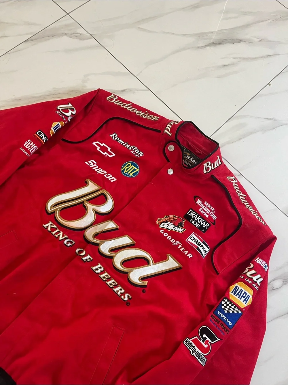 Vintage Y2K Chase Authentic Budweiser Red Racing Team Jacket - Men's Size XL
